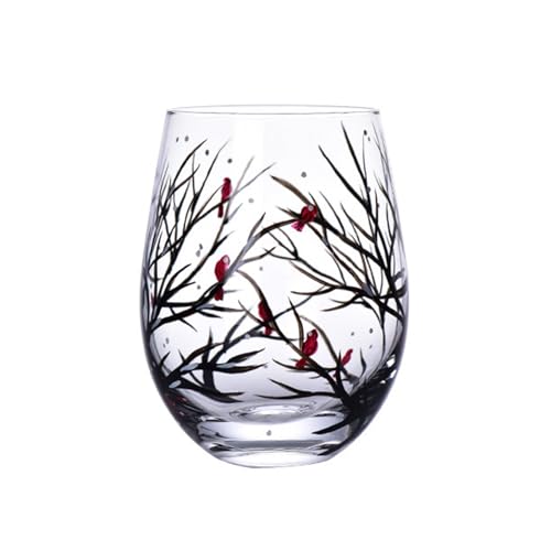 Hangsu Kreative runde Weingläser, Weinbecher, Vierjahreszeiten, Bäume, Cocktails, Glasmaterial, perfekt für Unterhaltung, große Kapazität von Hangsu