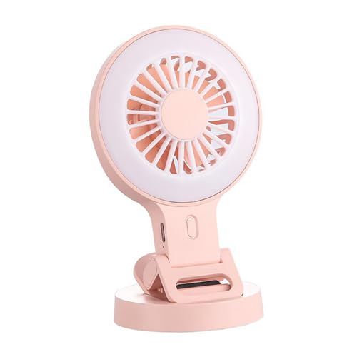 Ventilator mit 3 Geschwindigkeiten und integrierter LED-Leuchte und Handyhalterung, einstellbare Helligkeit für mehr Aktivitäten im Innen- und Außenbereich, kleiner Tischventilator mit Ständer Ventilator mit 3 Geschwindigkeiten und integrierter LED-Leuchte und Handyhalterung, einstellbare Helligkeit für mehr Aktivitäten im Innen- und Außenbereich, kleiner Tischventilator mit Ständer von Hangsu