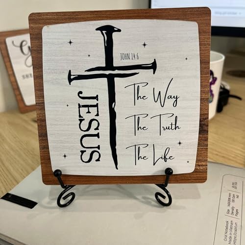 Christliches Dekoschild für Tisch, Wohnzimmer, Tischdekoration, Schild (Jesus) von Hangwoous