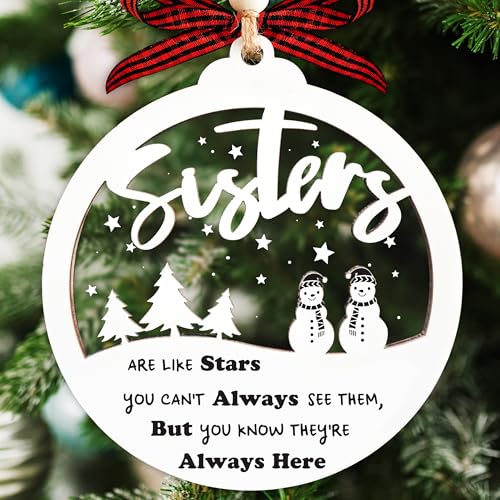 Sister Ornaments 2025-2 Schichten Holz und Acryl Ornament – Geschenk für Schwestern von Schwester – Weihnachtsschmuck Geschenke für Schwägerin – Schwestern in Christus Geschenke für Frauen – Freunde Sister Ornaments 2025-2 Schichten Holz und Acryl Ornament – Geschenk für Schwestern von Schwester – Weihnachtsschmuck Geschenke für Schwägerin – Schwestern in Christus Geschenke für Frauen – Freunde von Hangwoous