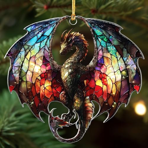 Weihnachtsschmuck 2025-2 Schichten Weihnachtsschmuck - Geschenk für Schwestern, Freunde, Familie (Drachen) von Hangwoous