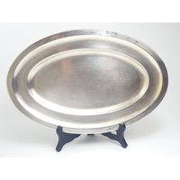 Hochwertiges Gebrüder Hepp Pforzheim Jagdhaus Rech Tablett Versilbert Oval 38cm von Hani97K