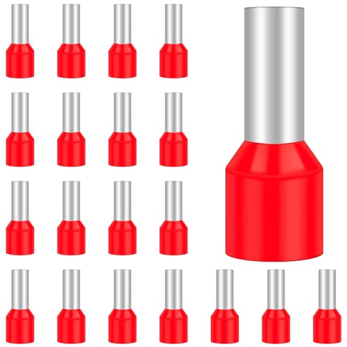 100 Stück Aderendhülsen 10mm², Hanibos Aderendhülsen set Kabelendhülsen Isolierte Aderhülsen für Drahtverbindung(10mm²x12mm) von Hanibos