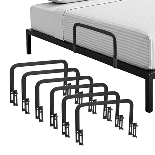 Hanlintk Matratzenhalter Gegen Verrutschen, Matratzenhalter aus Metall für verstellbare Betten, verhindert das Verrutschen – 6er-Pack von Hanlintk