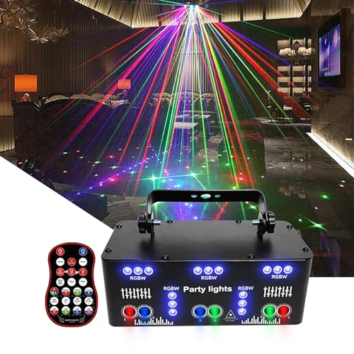 Hanmorfarbi 21 Augen Laser Laserlicht BüHnenbeleuchtung, Led Rgb Licht Dj Projektor Disco BüHnenbeleuchtung Beleuchtungseffekte, Bar Flash Sieben Farben Rotierende Umgebung Projektionslicht von Hanmorfarbi