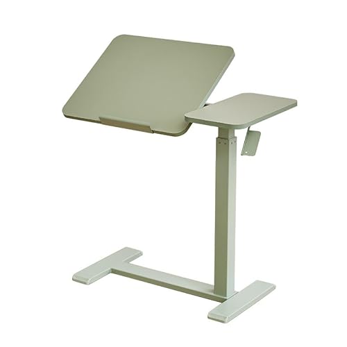 Hanmorfarbi Hubtisch Reversibel 70 * 40cm Tischplatte Laptoptisch, 40kg Steharbeitsplatz, Abnehmbarer Nachttisch, 66-104cm HöHenverstellung，Stehpult (Grün) von Hanmorfarbi