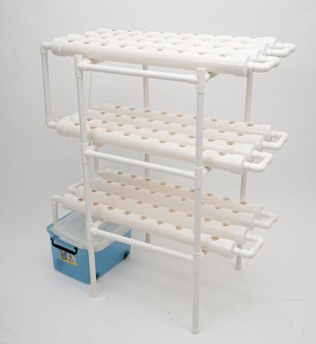 Hanmorfarbi Hydroponisches Anbausystem mit 108 Pflanzstellen 3 Schicht Hydroponisches Anbausystem erdlose Anbauschläuche mit Verdickungsfuge|Wasserpumpe, Automatisches Bewässerungssystem,PVC-U,Weiß Hanmorfarbi Hydroponisches Anbausystem mit 108 Pflanzstellen 3 Schicht Hydroponisches Anbausystem erdlose Anbauschläuche mit Verdickungsfuge|Wasserpumpe, Automatisches Bewässerungssystem,PVC-U,Weiß von Hanmorfarbi