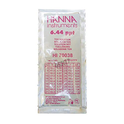 Hanna Instruments HI70038P 6.44 ppt Calibration Solution, 20 mL Sachet (Pack of 25) von Hanna Instruments