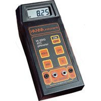 pH/mV/ATC, Temperatur-Messgerät tragbar mit HI 1230B pH-Elektrode, Temperaturfühler HI 7669AW, 1 m Kabel und Batterie (Schreiberausgang) von Hanna Instruments