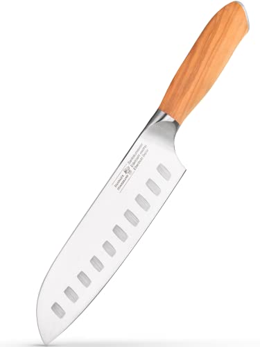 Hannah's Homebrand Santoku Messer & Sushi Messer - verblüffend scharfes Küchenmesser 18 cm Klinge - 100% Olivenholz von Hannah's Homebrand