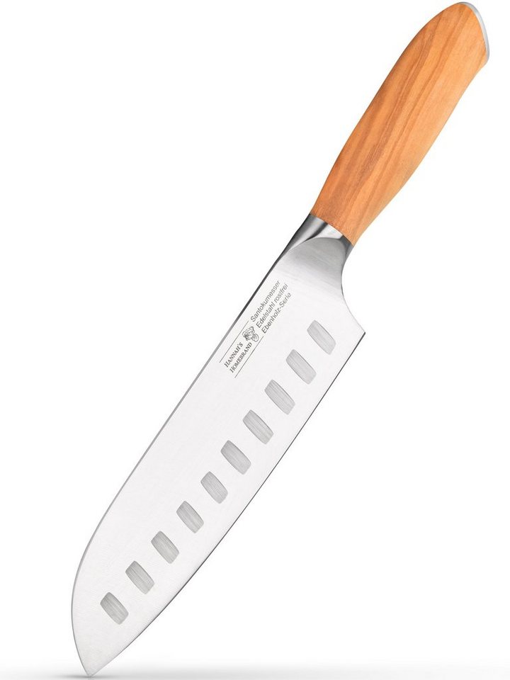 Hannah's Homebrand Santokumesser rostfreies Santokumesser & Sushi Messer aus Olivenholz, verblüffend scharf, rostfrei und langlebig (18 cm Klinge) von Hannah's Homebrand