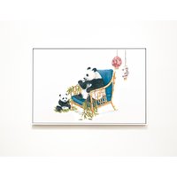 Panda & Baby Poster Vintage Geschenk Für Mädchen Und Jungen von HannahFarrs