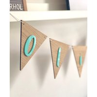 Personalisierte Wimpelkette Aus Holz, Namens-Wimpelkette, Personalisiertes Kinderzimmer-Wanddeko, Neues Baby-Namensgeschenk von HannahJoyDesignsuk