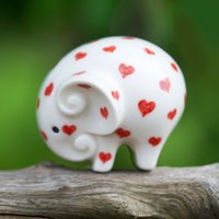 Keramik Elefant Mit Herz Dekor Handgemachte Tonfigur Keramik Elefant Mit Herz Dekor Handgemachte Tonfigur von HannahLoveCeramics