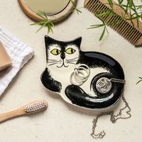 Handgemachte Keramik Katze Trinket Dish. Entworfen in Großbritannien Von Hannah Turner. Ring Teller. Katzen Löffel Ablage Oder Teebeutel Rot von HannahTurnerShop