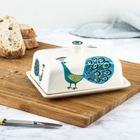 Handgemachte Keramik Peacock Butterdose, Entworfen in Großbritannien Von Hannah Turner. Perfekter Stilvoller Butterbehälter, Butterdose Geschenkbox von HannahTurnerShop