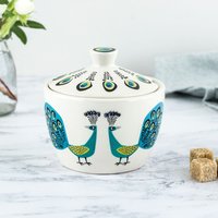 Handgemachter Peacock Aufbewahrungstopf Mit Deckel, Entworfen Von Hannah Turner in Großbritannien. Perfekte Zuckerdose, Geschenkbox Keramik von HannahTurnerShop