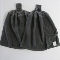 Dunkelgraue Handtücher - 2-Er Set Doppelschicht Graue Häkeldecke Küchenhandtücher Kühlschranktücher Beste Qualität Hannahs Homecreate2 von HannahsHomestead2