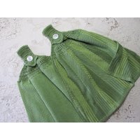 Grüne Chevron Küchenhandtücher Mit Häkelspitze - 2-Er Set von HannahsHomestead2