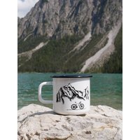 B-Ware Emaillebecher Berge Und Rad von HannibelleArts