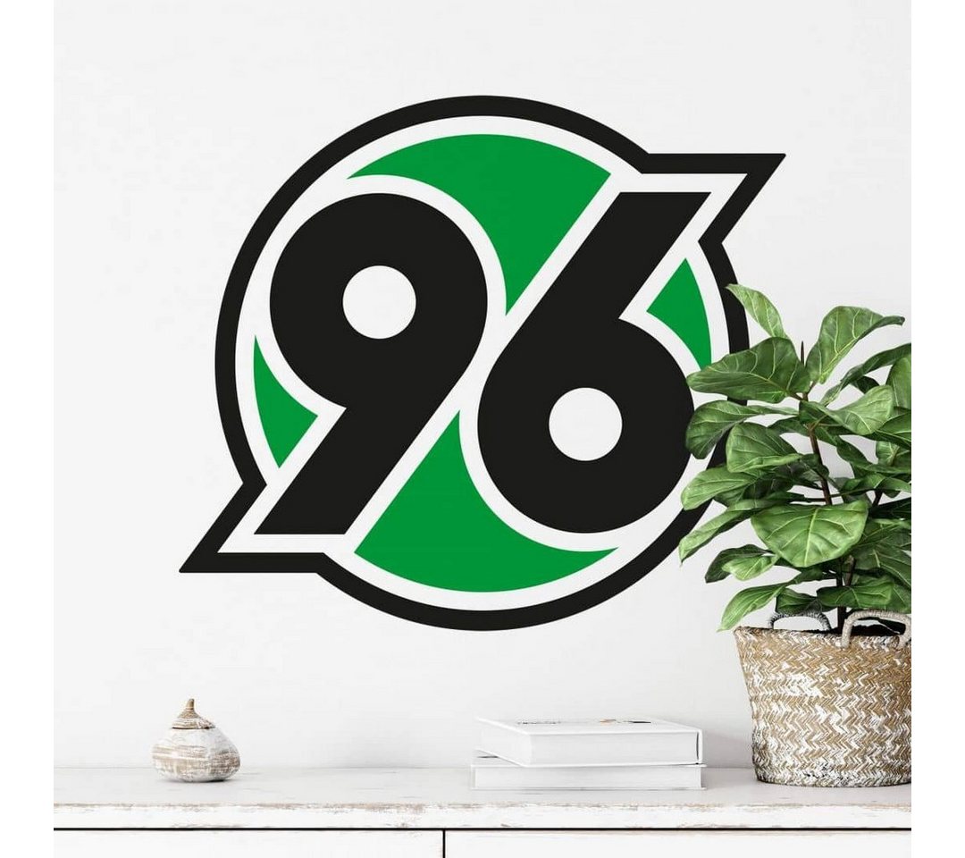 Hannover 96 Wandtattoo Fußball Wandtattoo Hannover 96 Retro Logo Rund Schwarz Grün Aufkleber, Wandbild selbstklebend, entfernbar von Hannover 96