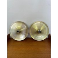 1/2 Space Age Honsel Diskus Wandlampe Oder Deckenleuchte Von Charlotte Perriand in Gold 60Er 70Er Mid Century Vintage von HannoverVintagestore