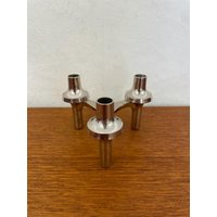 Bmf Stoff Nagel Kerzenständer/Kerzenhalter Zum Stecken in Silber 60Er 70Er Jahre Mid Century Vintage von HannoverVintagestore