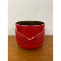 Cari Zalloni Blumentopf/Pflanzkübel Für Fohr Keramik in Rot 70Er Mid Century Vintage von HannoverVintagestore