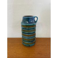 Carstens Tönnieshof Vase E. 4 25 Aus Keramik in Blau Und Grün Made West Germany 60Er 70Er Mid Century Vintage von HannoverVintagestore