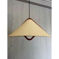 Domus Typ 220V Hängelampe/Lampe Deckenleuchte Aus Teakholz Mit Gewicht 60Er Mid Century Vintage von HannoverVintagestore