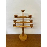 Drechslerei H. Lüpke Kerzenhalter Aus Holz 70Er Mid Century Vintage von HannoverVintagestore