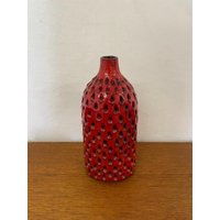 Fratelli Fanciullacci Erdbeer Vase Für Bitossi Aus Keramik in Rot 60Er 70Er Mid Century Vintage von HannoverVintagestore