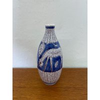 Fratelli Fanciullacci Pferde Vase Aus Fat Lava Keramik in Weiß Und Blau 50Er 60Er Mid Century Vintage Fratelli Fanciullacci Pferde Vase Aus Fat Lava Keramik in Weiß Und Blau 50Er 60Er Mid Century Vintage von HannoverVintagestore
