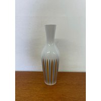Fürstenberg Vase 02830 Aus Porzellan Mit Gold Und Grau 60Er Mid Century Vintage von HannoverVintagestore