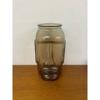 Große Ecogreen Vase Aus Recyceltem Glas in Braun Made Spain Vintage von HannoverVintagestore