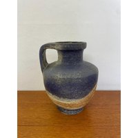Große Karlsruher Majolika Vase 7246 Aus Keramik in Blau 60Er 70Er Mid Century Vintage von HannoverVintagestore