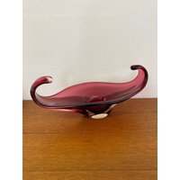 Große Murano Glas Schale in Pink 70Er Mid Century Vintage von HannoverVintagestore