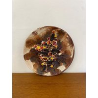 Großer Ruscha Wandteller/Wandkeramik Aus Keramik Mit Rot Und Gelb 70Er Mid Century Vintage Großer Ruscha Wandteller/Wandkeramik Aus Keramik Mit Rot Und Gelb 70Er Mid Century Vintage von HannoverVintagestore