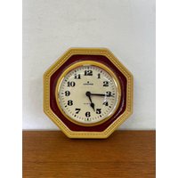 Junghans Quartz Uhr/Wanduhr Küchenuhr Aus Keramik in Rot, Gelb, Braun 60Er 70Er Mid Century Vintage Junghans Quartz Uhr/Wanduhr Küchenuhr Aus Keramik in Rot, Gelb, Braun 60Er 70Er Mid Century Vintage von HannoverVintagestore
