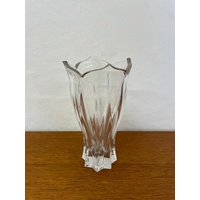 Lotus Kristallglas Vase Aus Massivem Glas 60Er 70Er Mid Century Vintage von HannoverVintagestore