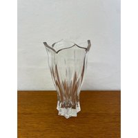 Lotus Kristallglas Vase Aus Massivem Glas 60Er 70Er Mid Century Vintage von HannoverVintagestore
