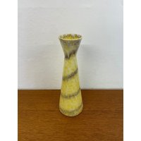 Mid Century Scheurich Keramik Vase Foreign 520/28 in Gelb 60Er Vintage von HannoverVintagestore