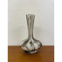 Murano Glas Vase Mit Weiße Und Braun 60Er 70Er Mid Century Vintage von HannoverVintagestore