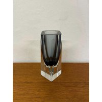 Murano Vase/Blockvase Aus Massivem Glas in Grau 60Er Mid Century Vintage von HannoverVintagestore