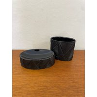 Noire Badezimmer-Set | Seifenschale & Zahnputzbecher Von Rosenthal Studio Linie Aus Porzellan in Schwarz 60Er Mid Century Vintage von HannoverVintagestore