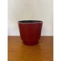 Roter Blumentopf/Übertopf Aus Keramik 70Er Mid Century Vintage von HannoverVintagestore