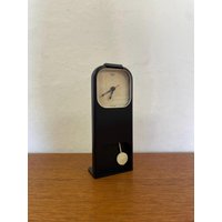 Rowenta Quartz Pendeluhr/Uhr Tischuhr in Schwarz-Weiß Made West Germany 80Er Vintage von HannoverVintagestore