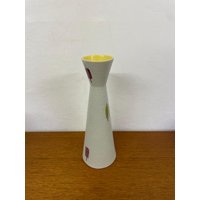 Scheurich Foreign Fat Lava Vase 520 28 Aus Keramik Mit Gelb Und Rot 50Er 60Er Mid Century Vintage von HannoverVintagestore
