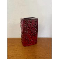 Scheurich Keramik Vase 263 21 in Rot Made West Germany 70Er Mid Century Vintage von HannoverVintagestore