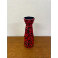 Scheurich Vase 520 22 Aus Keramik in Rot Made West Germany 70Er Mid Century Vintage von HannoverVintagestore